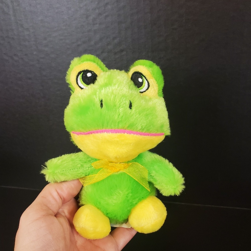 Fuzzy Friends Greenbrier Plush Spring Green And Yellow 6" Stuffed Animal Frog #2